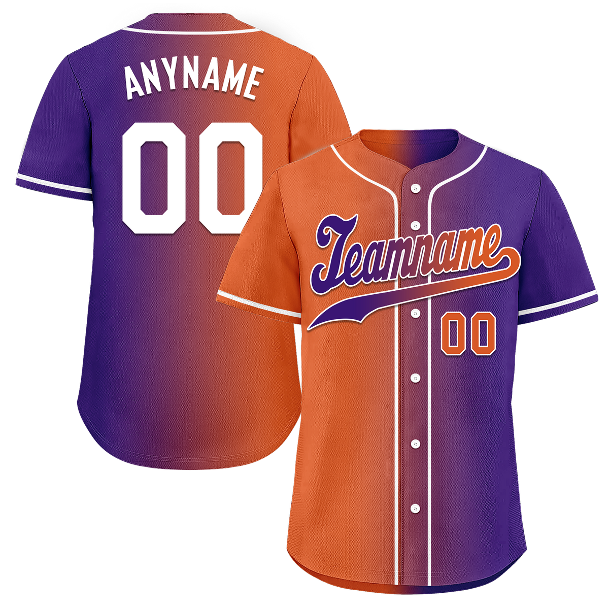 Custom Orange Purple Gradient Fashion Personalized Authentic Baseball Jersey BSBJ01-D0a7a08