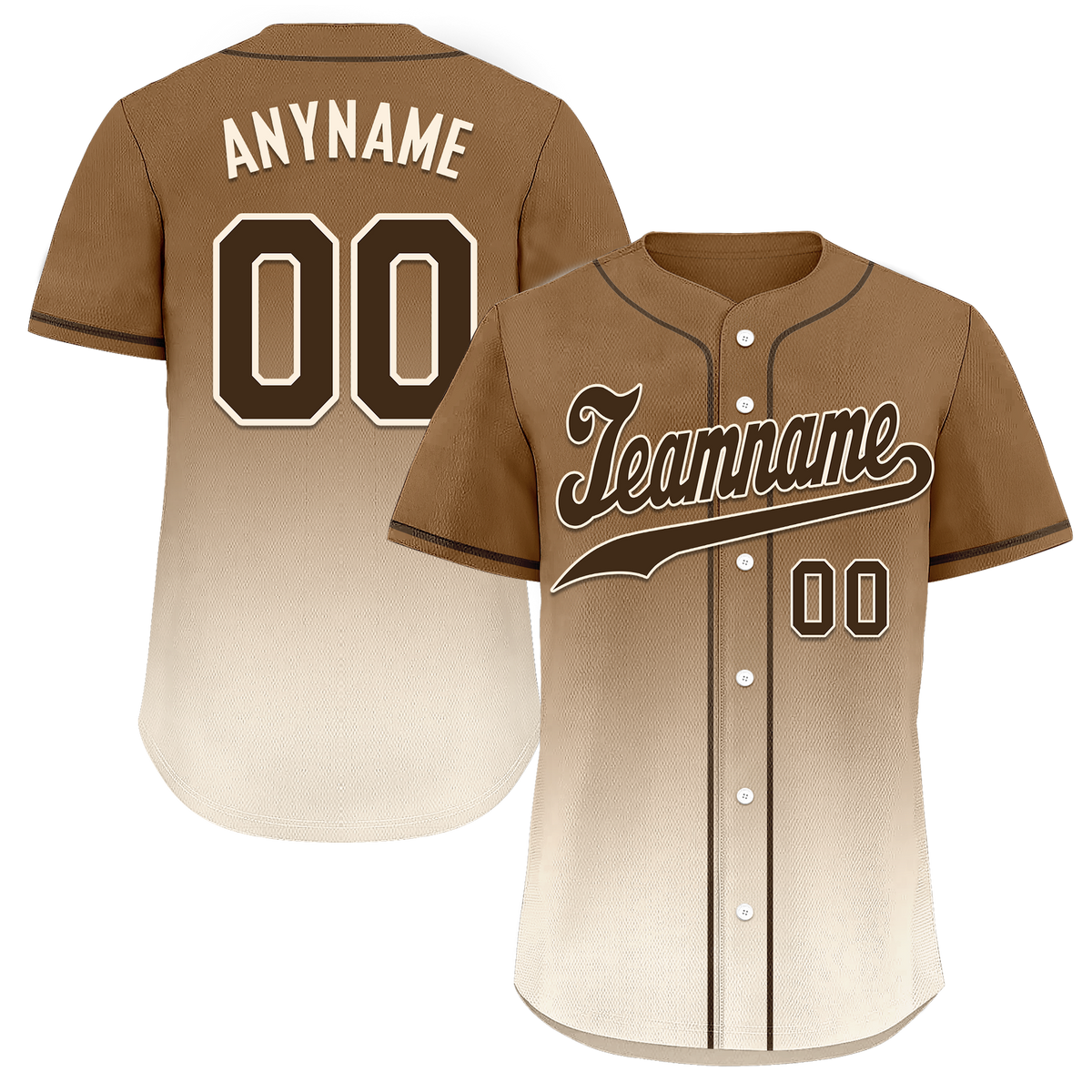Custom Brown White Fade Fashion Personalized Authentic Baseball Jersey BSBJ01-D0a70fe