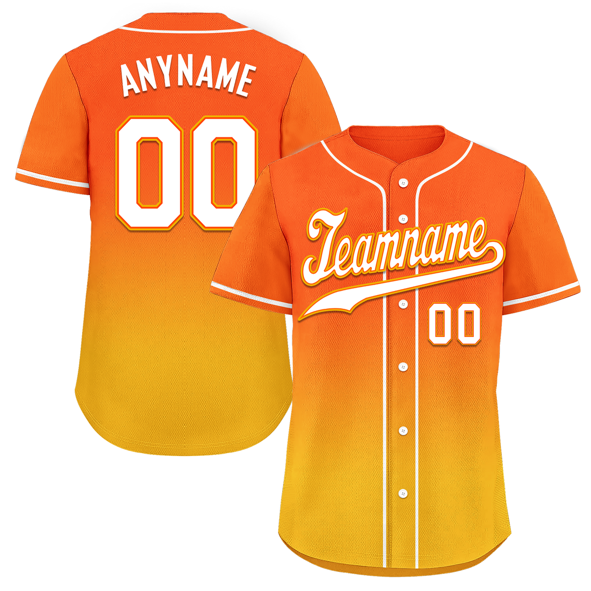 Custom Yellow Orange Fade Fashion Personalized Authentic Baseball Jersey BSBJ01-D0a70c8