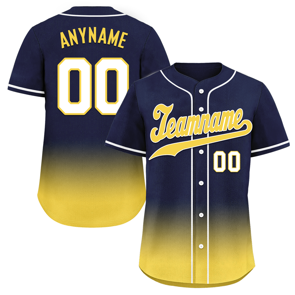 Custom Blue Yellow Fade Fashion Personalized Authentic Baseball Jersey BSBJ01-D0a70e9