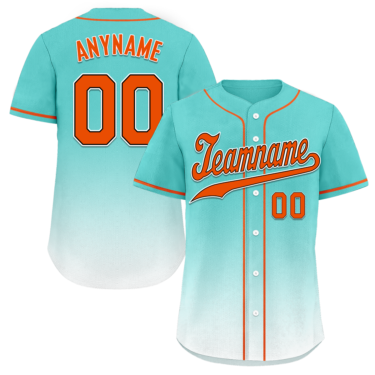 Custom Cyan White Fade Fashion Personalized Authentic Baseball Jersey BSBJ01-D0a70e8