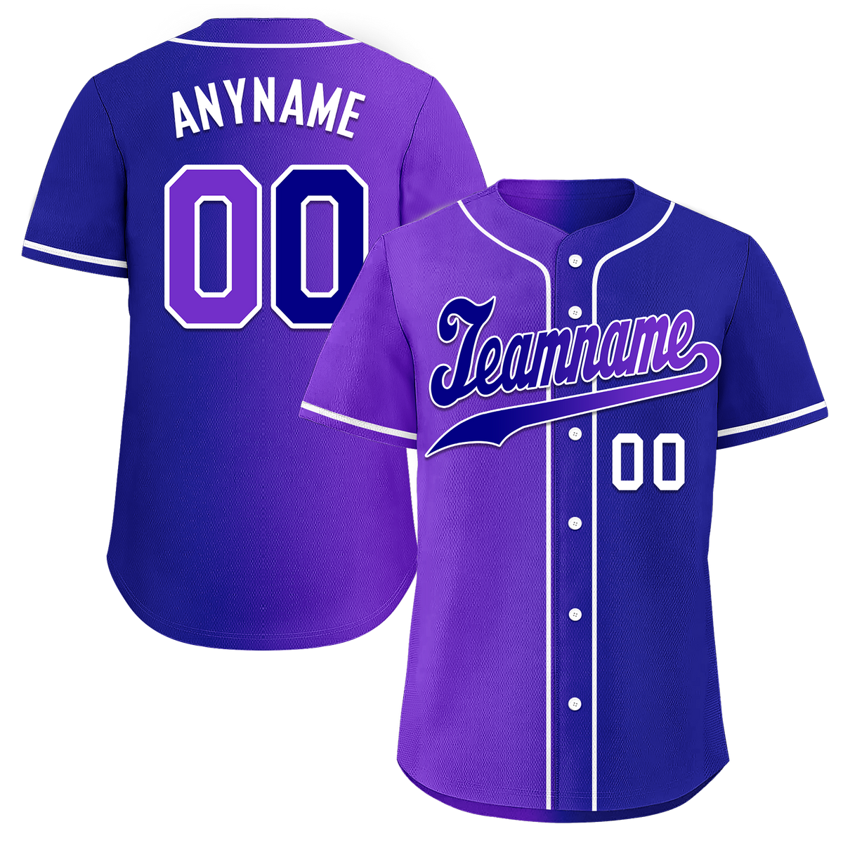 Custom Purple Blue Gradient Fashion Personalized Authentic Baseball Jersey BSBJ01-D0a7a0b