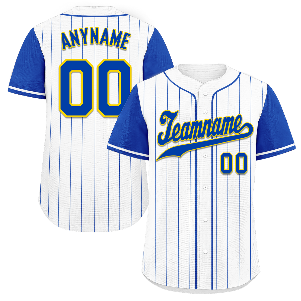 Custom White Blue Stripe Fashion Personalized Authentic Baseball Jersey BSBJ01-D017242