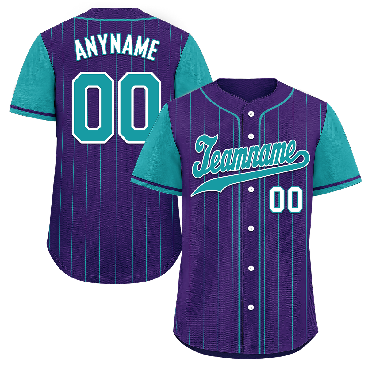 Custom Purple Cyan Stripe Fashion Personalized Authentic Baseball Jersey BSBJ01-D017248