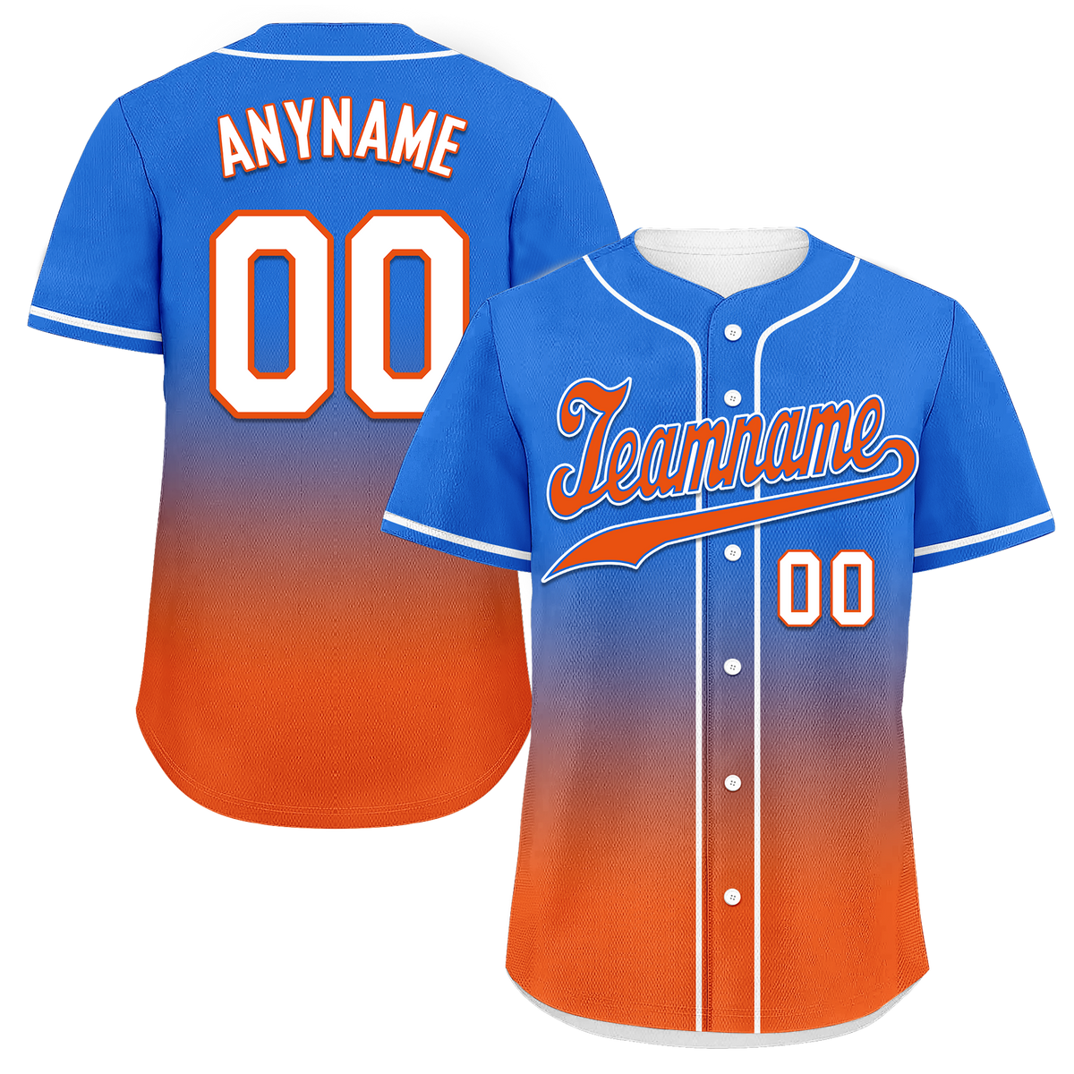 Custom Blue Orange Fade Fashion Personalized Authentic Baseball Jersey BSBJ01-D0a70b7