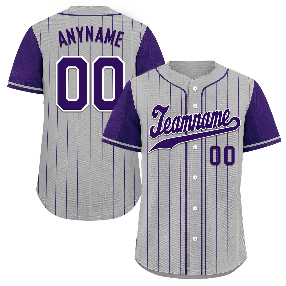 Custom Gray Purple Stripe Fashion Personalized Authentic Baseball Jersey BSBJ01-D017253