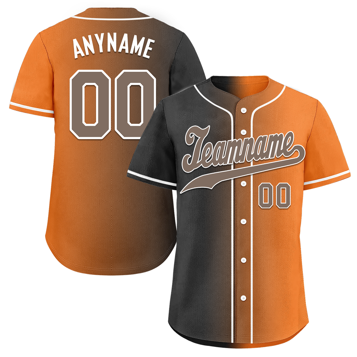 Custom Grey Orange Gradient Fashion Personalized Authentic Baseball Jersey BSBJ01-D0a7097