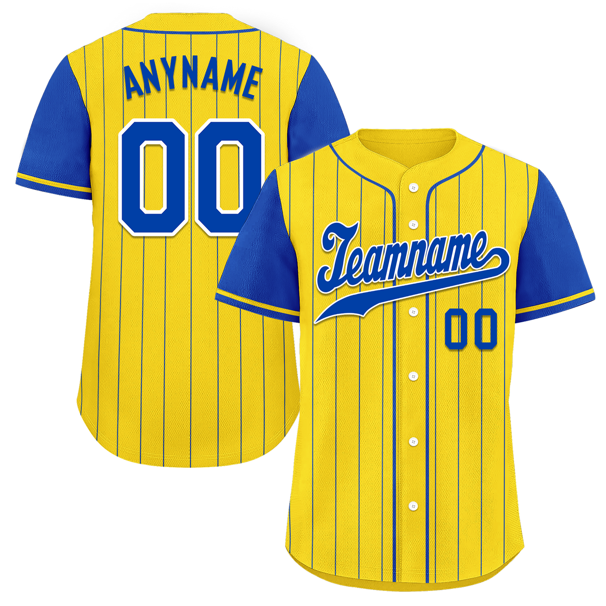 Custom Yellow Blue Stripe Fashion Personalized Authentic Baseball Jersey BSBJ01-D017240