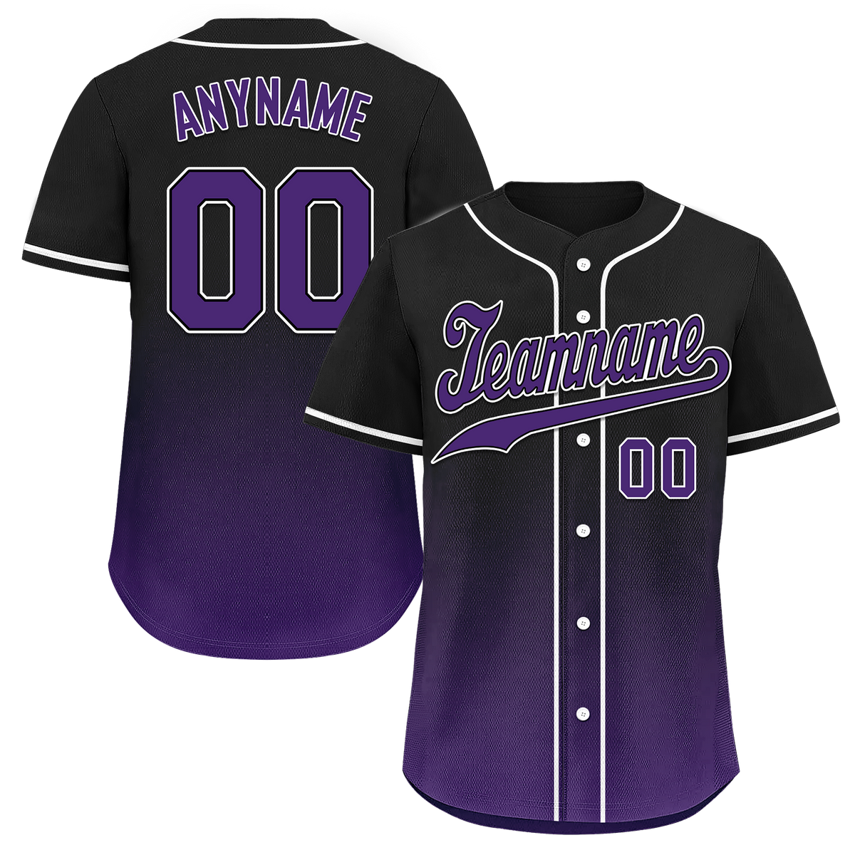 Custom Black Purple Fade Fashion Personalized Authentic Baseball Jersey BSBJ01-D0a70d0