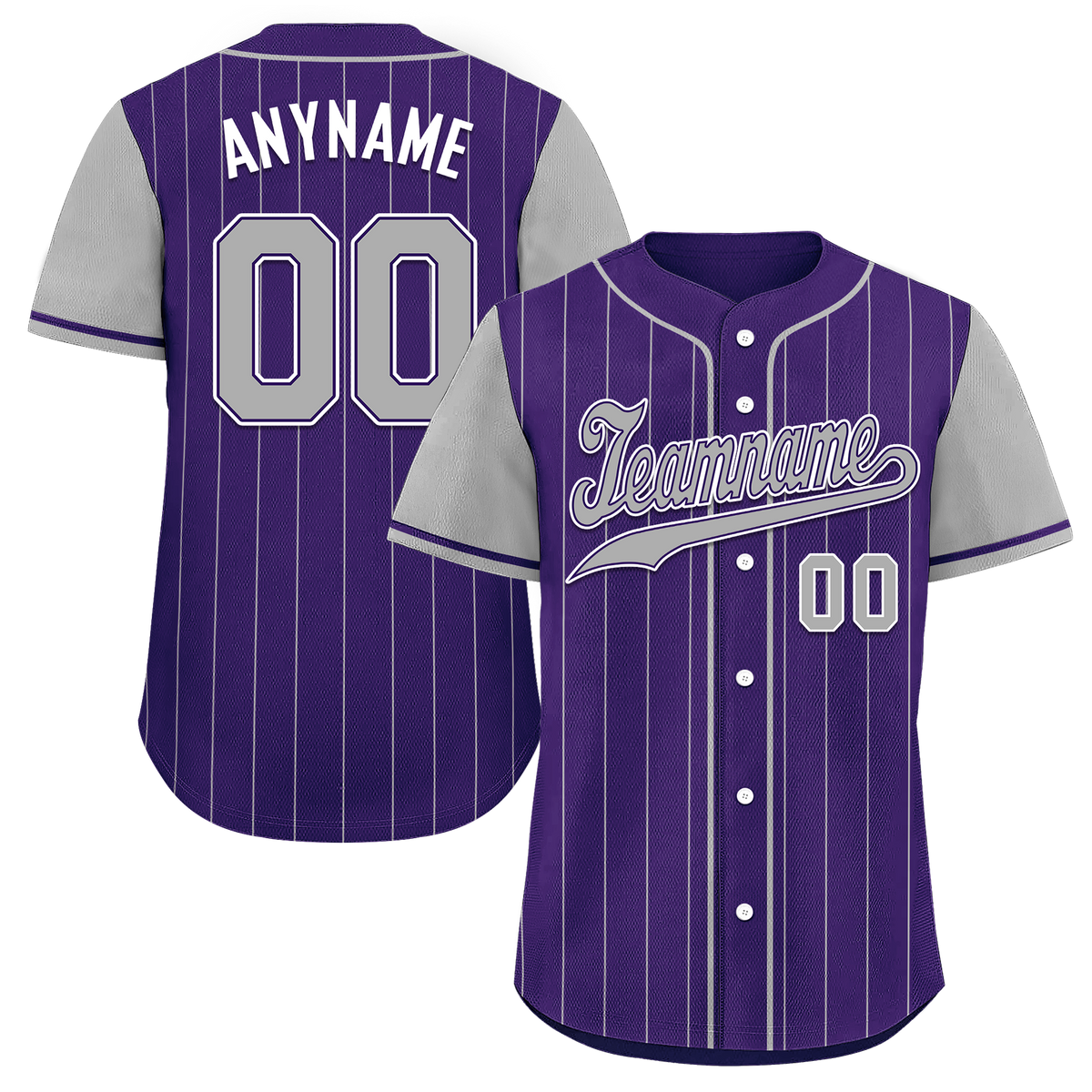 Custom Gray Purple Stripe Fashion Personalized Authentic Baseball Jersey BSBJ01-D017252