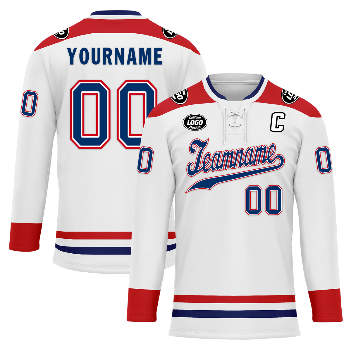 Custom White Red Personalized Hockey Jersey HCKJ01-D0a70a8