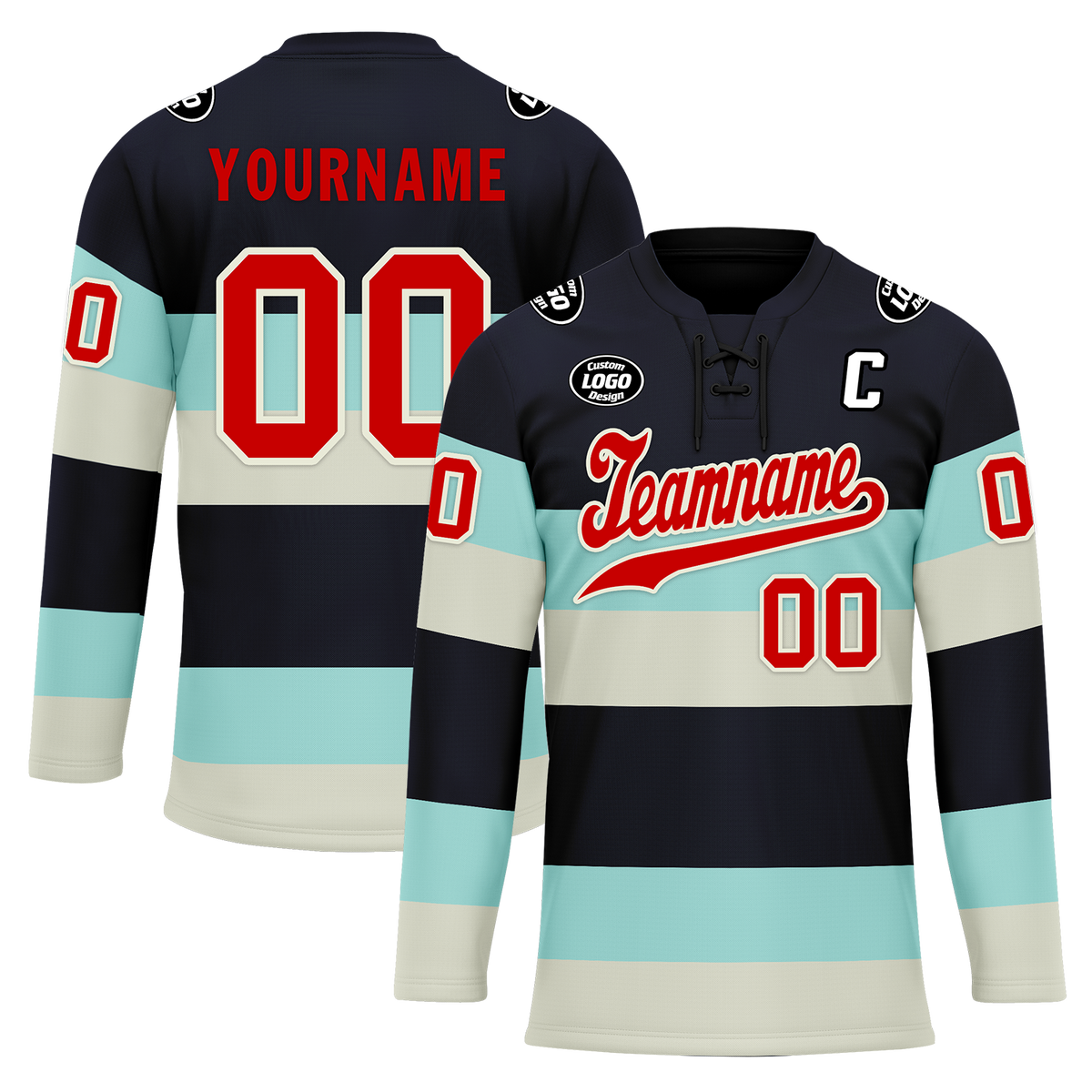 Custom Black White Personalized Hockey Jersey HCKJ01-D0a70db