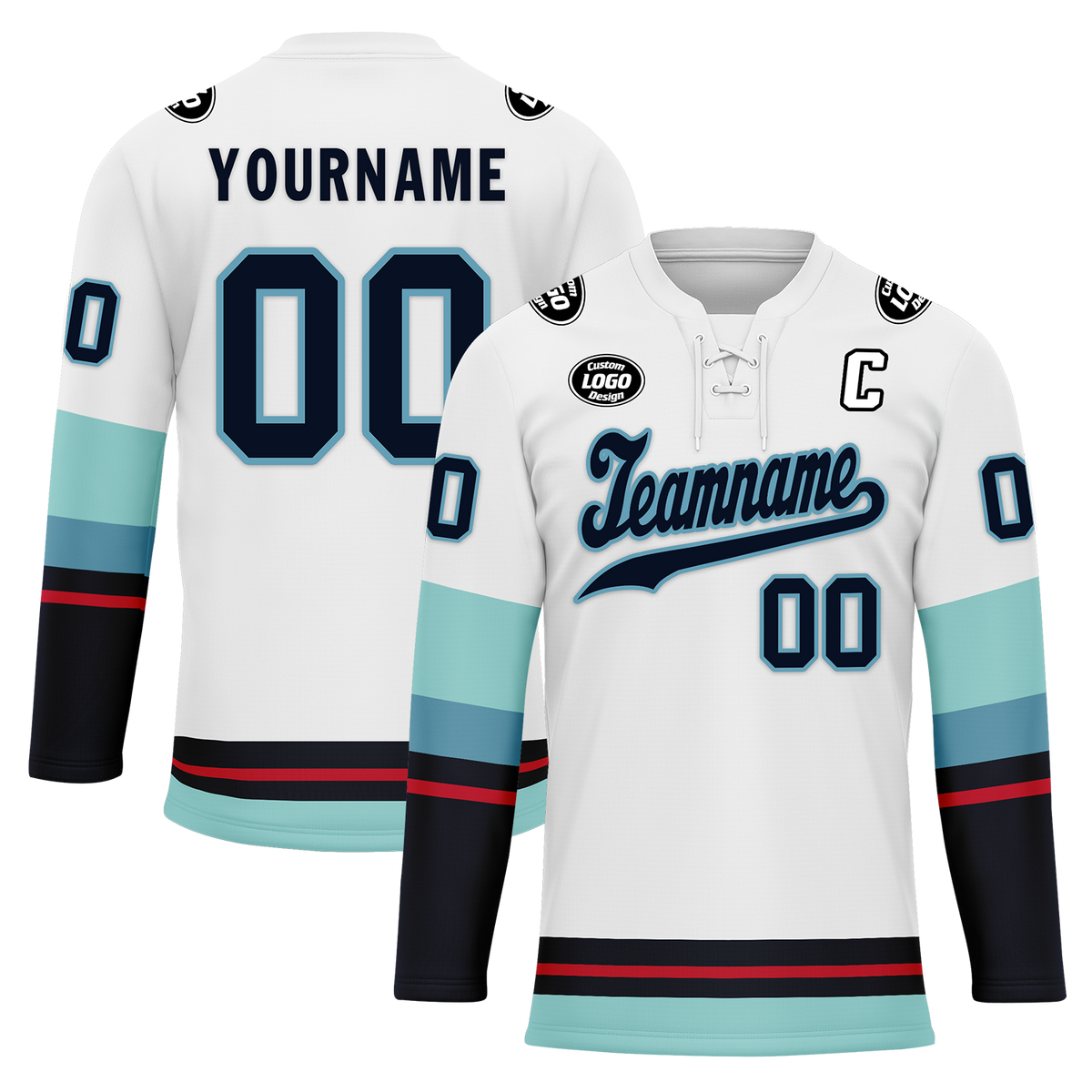 Custom White Blue Personalized Hockey Jersey HCKJ01-D0a70da