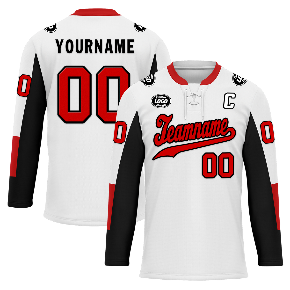 Custom White Black Personalized Hockey Jersey HCKJ01-D0a70a9