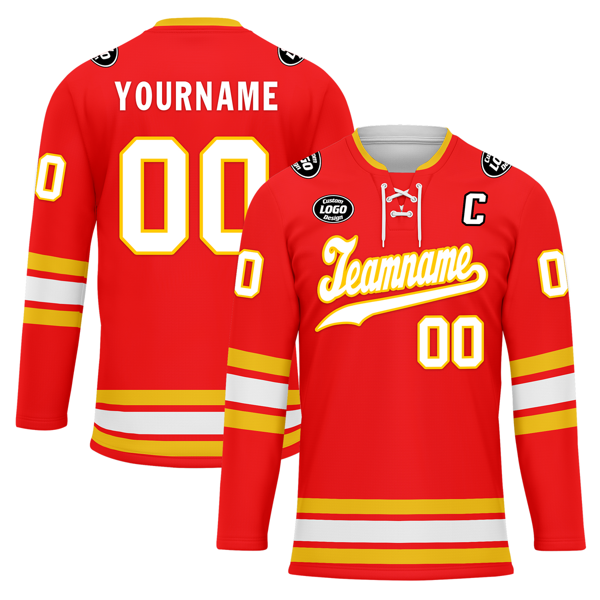 Custom Red Yellow Personalized Hockey Jersey HCKJ01-D0a70ce