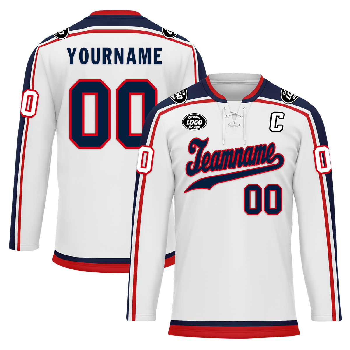 Custom White Personalized Hockey Jersey HCKJ01-D0a70fa