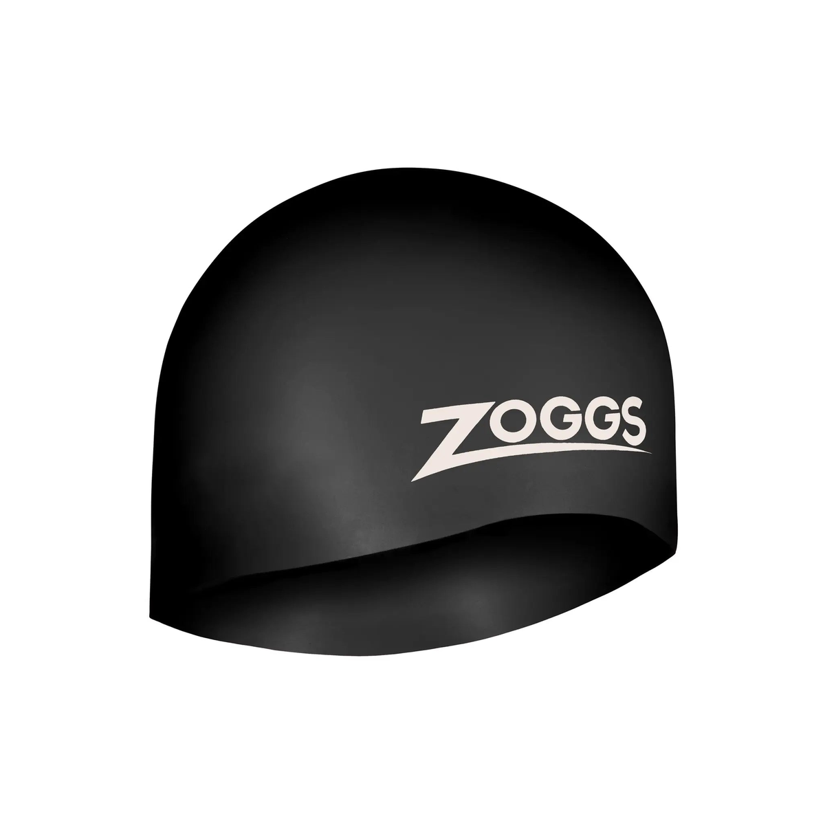 Zoggs Easy Fit Silicone Swimming Cap Women Long Hair Non-Slip Swim Cap in Black - front