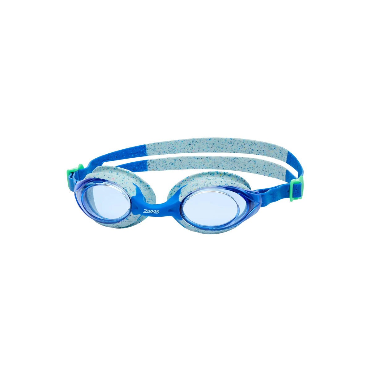 Zoggs Bondi Remix Sustainable Swim Goggles Recycled Silicone Goggles in Blue/Grey - Tinted Blue Lens - front