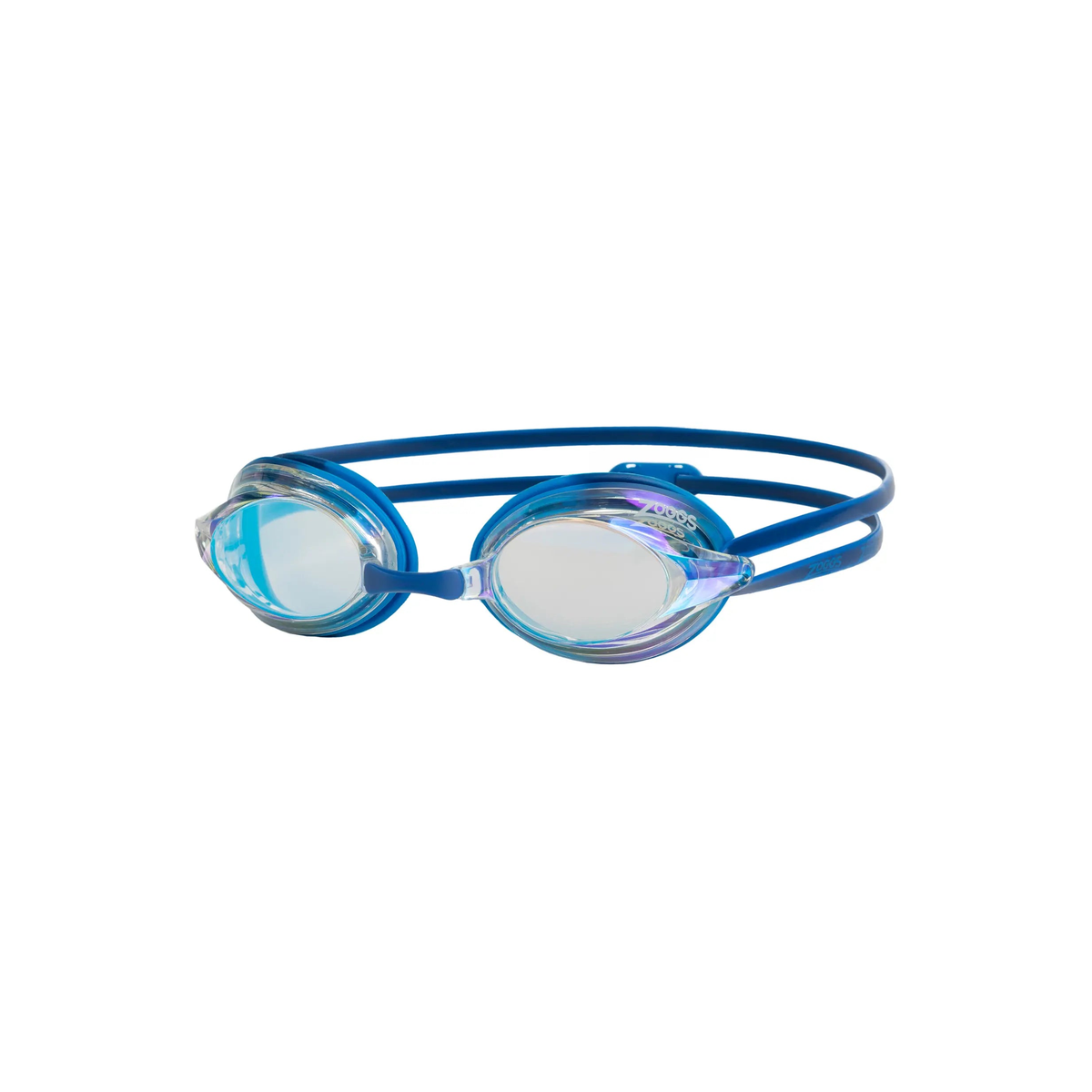 Zoggs Racer Titanium Swimming Goggles Interchangeable Nosebridge Anti-Fog in Blue Light Blue - front
