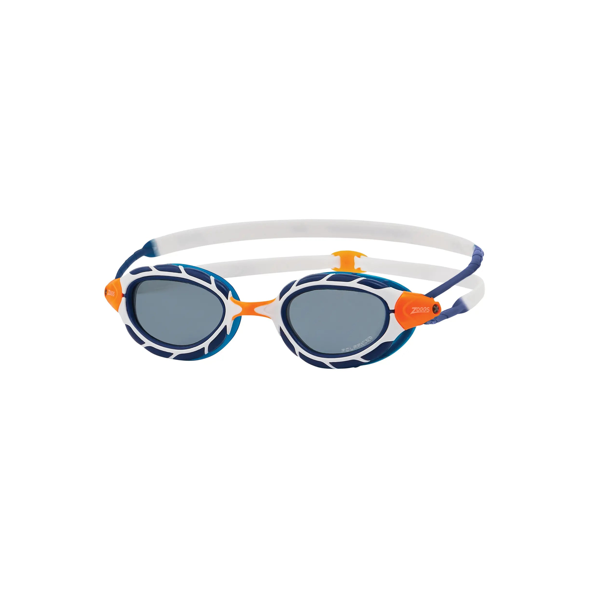 Zoggs Predator Polarized Swimming Goggles Anti-Glare Outdoor Pool Goggles in Blue White Polarized Smoke - front