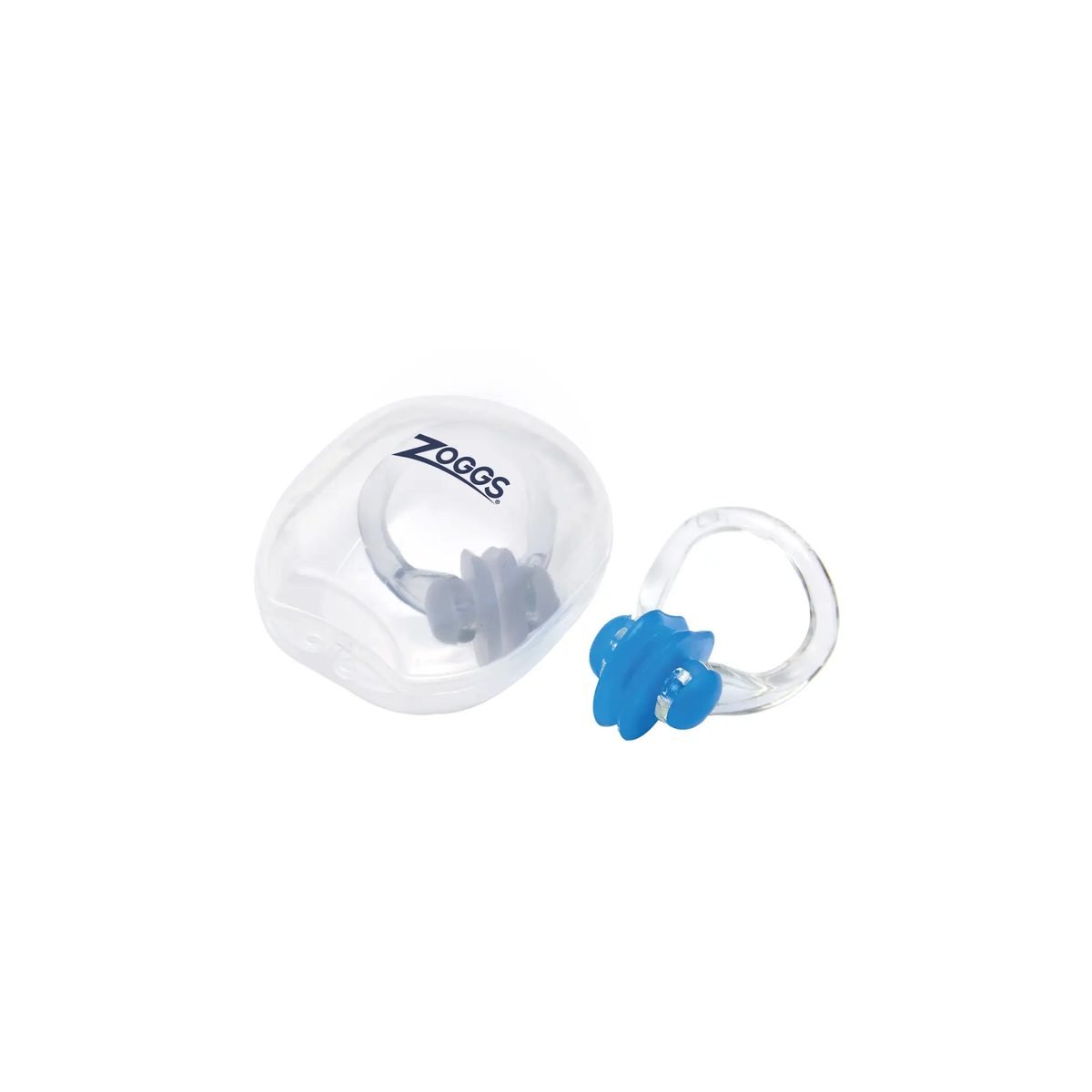 Zoggs Swimming Nose Clip Flexible Plastic Frame with Silicone Pads Case - front