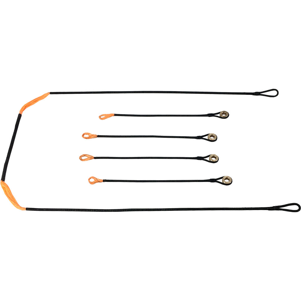 Ravin String and Cable Set in Black/Orange - Front View