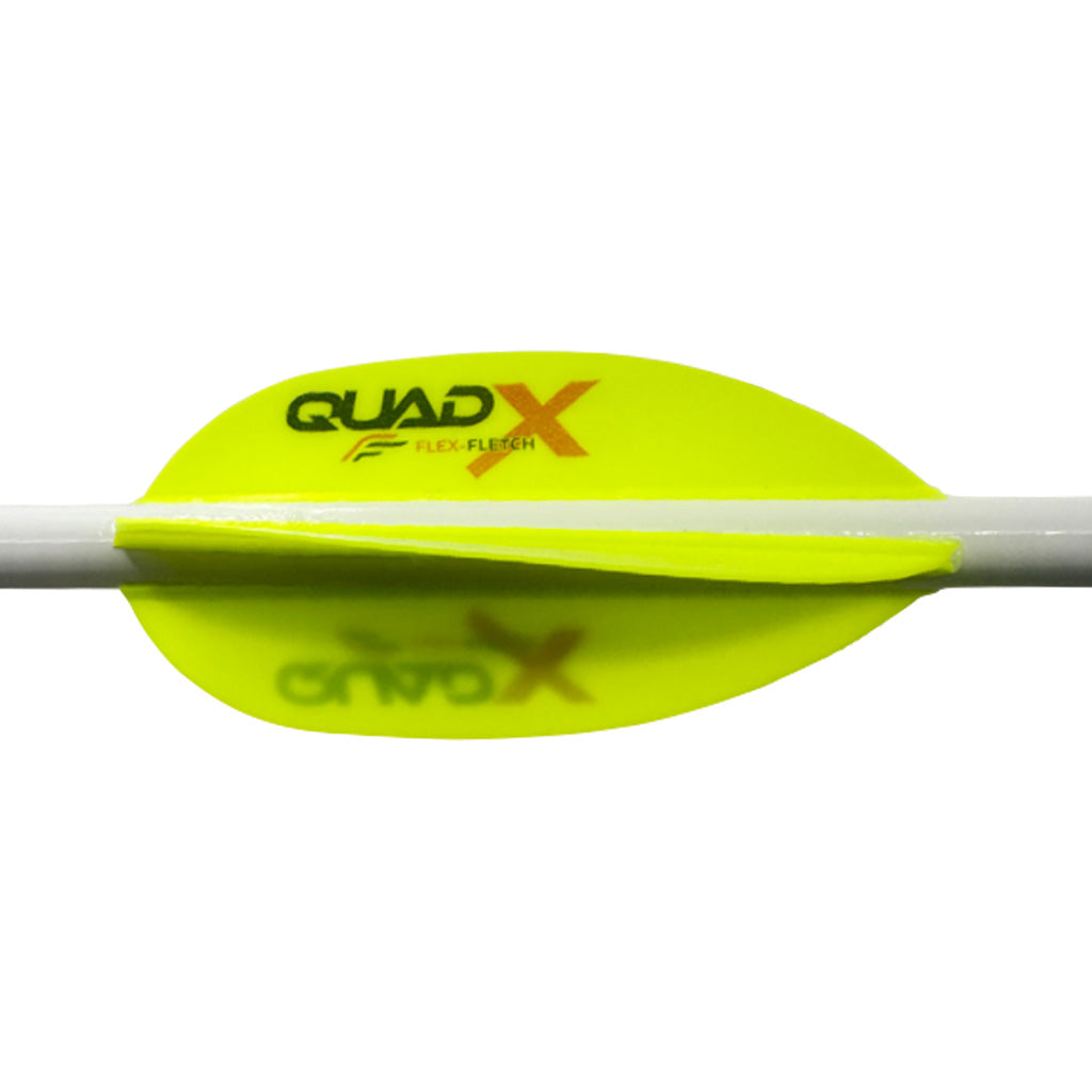 Flex Fletch Quad X Vanes in Yellow - Front View