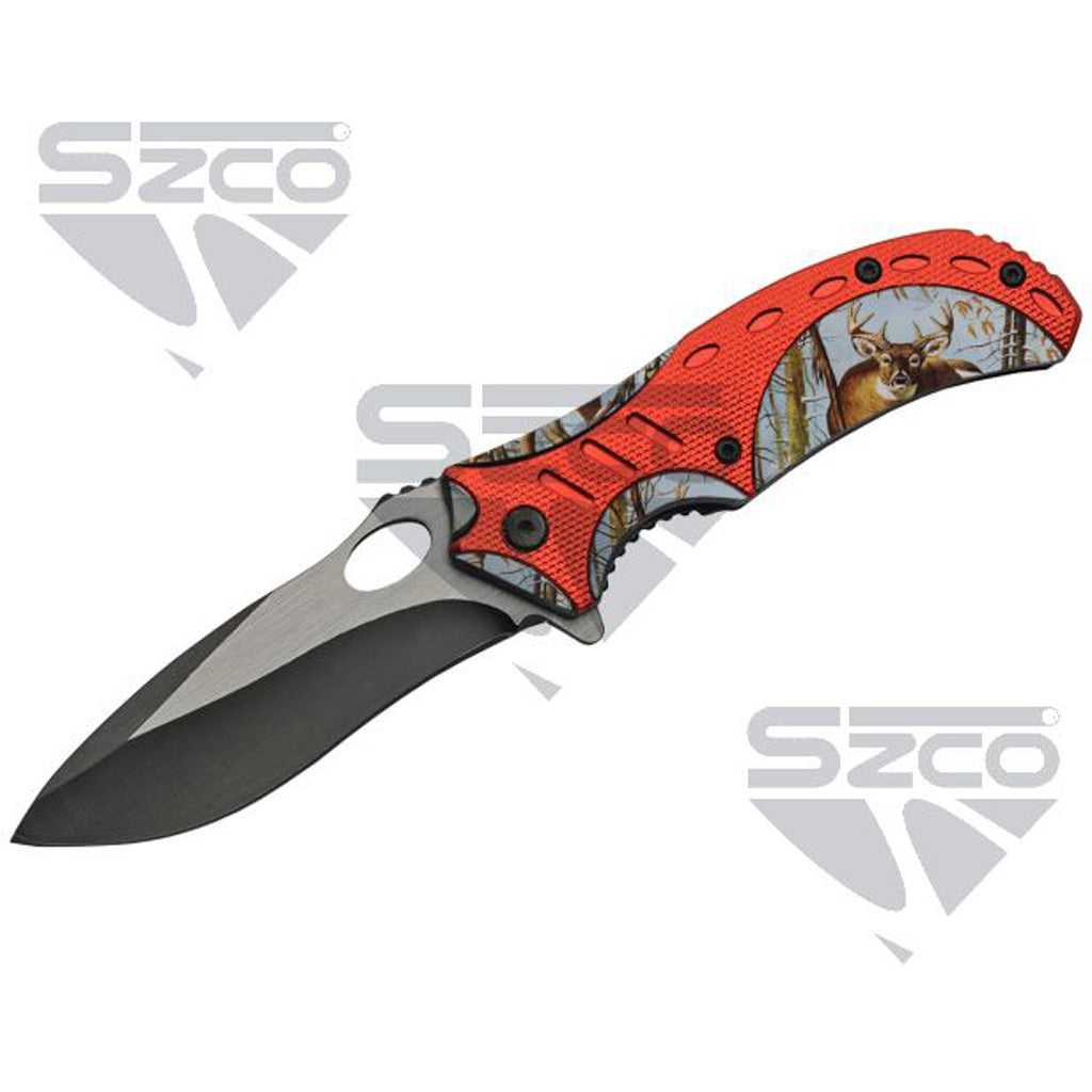 SZCO Deer Liner Lock Knife - Front View