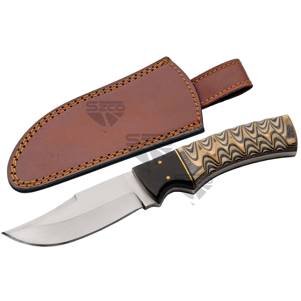 SZCO Ashwood Hunter Knife - Front View