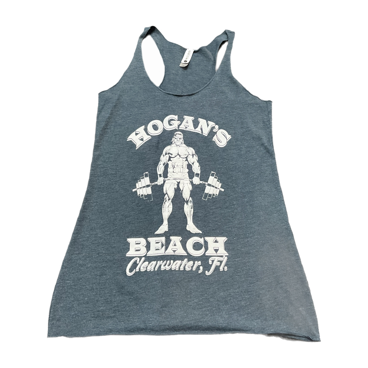 Womens Hogans Gym Tank Top in Blue - front view
