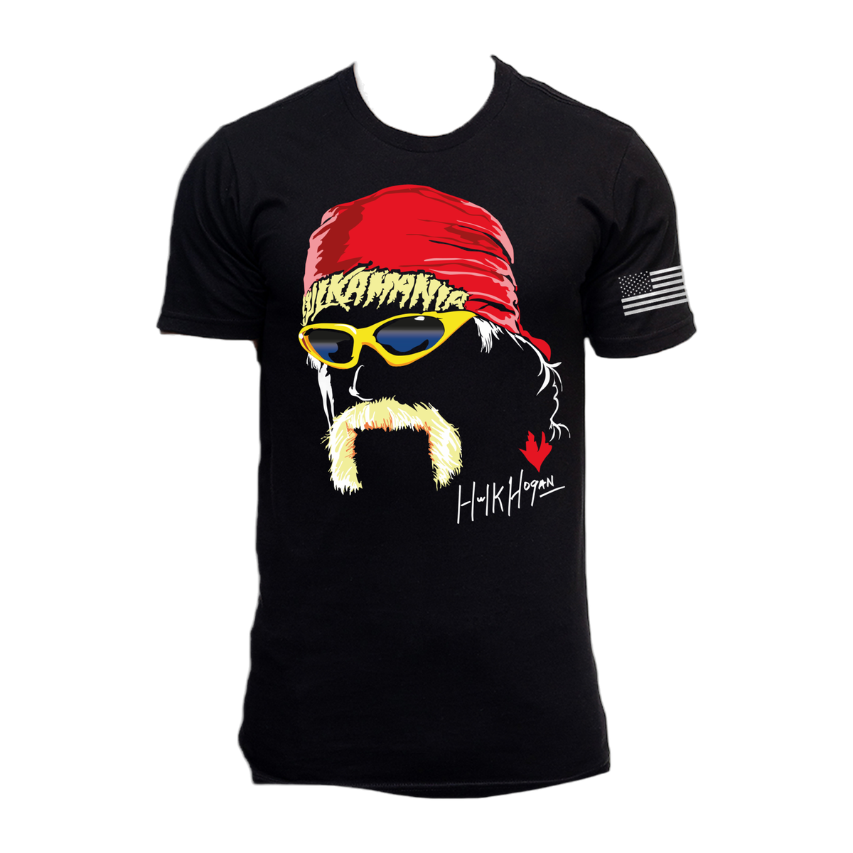 Hulk Mustache Adult T-Shirt in Black - front view