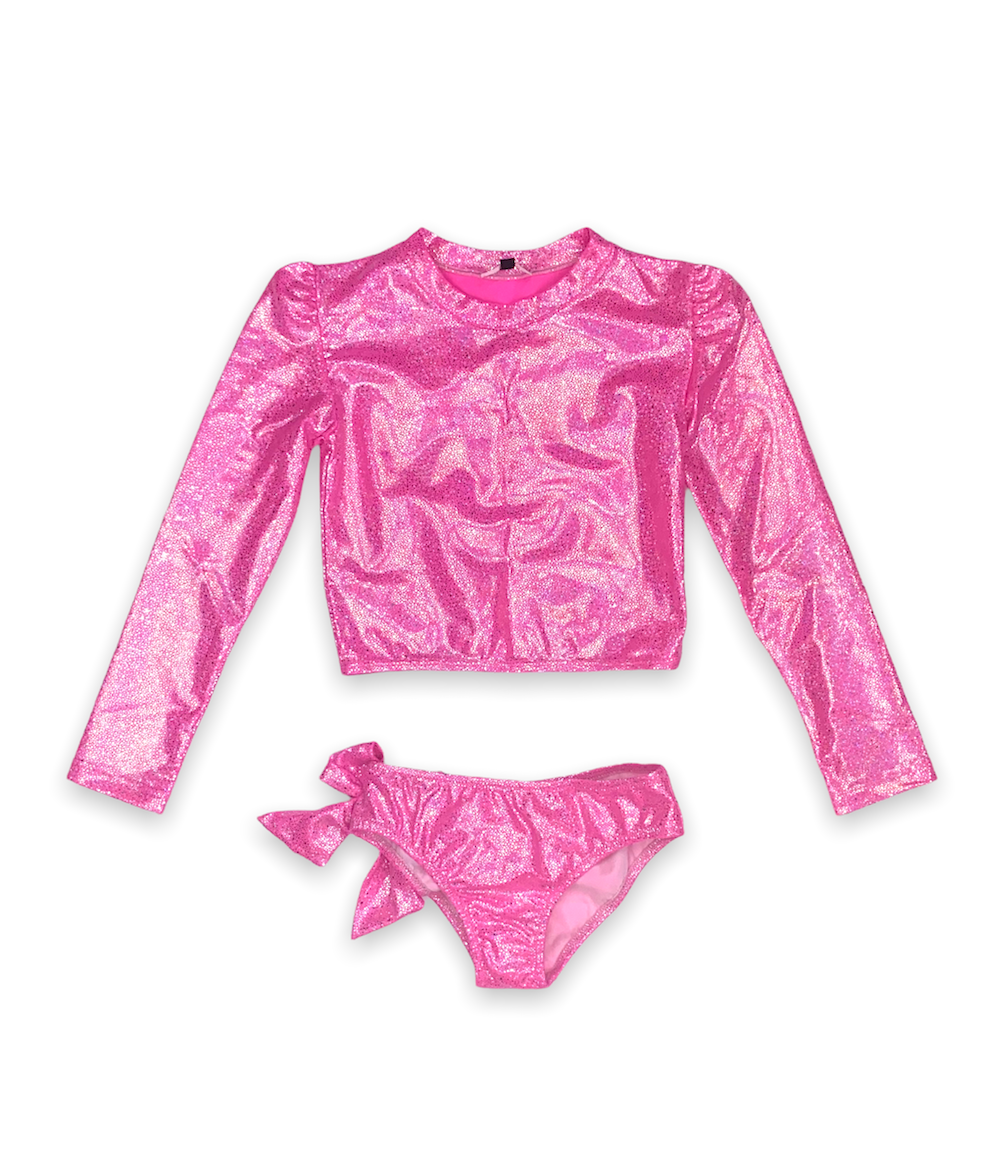 MARTINICA GLITTER NEON PINK RASH GUARD