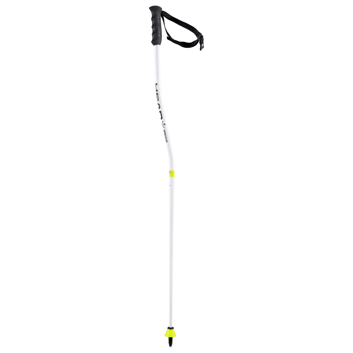 HEAD Worldcup SG JR Junior Race Ski Poles, White/Yellow in White - full view