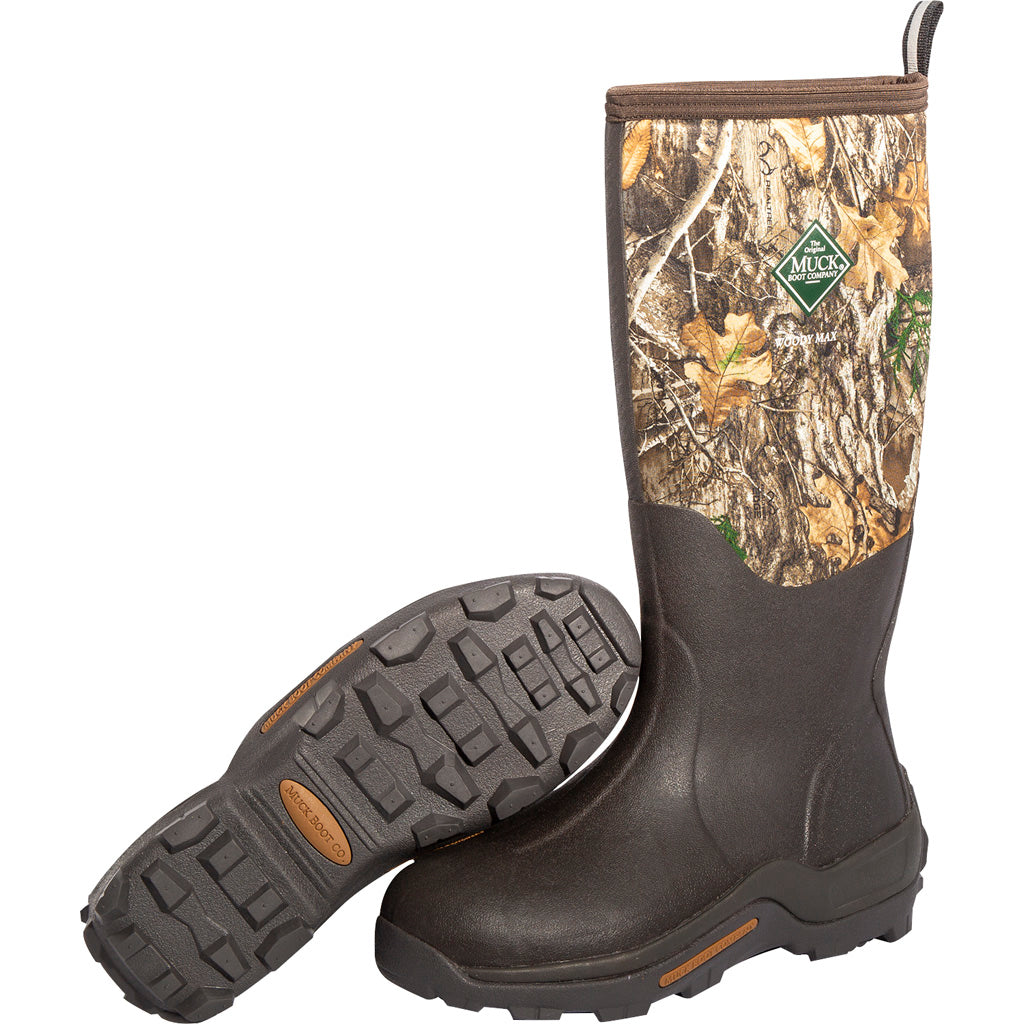 Muck Boots Muck Woody Max Boot in Realtree Edge Camo Men's 8 - Front View