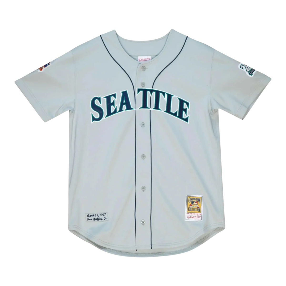 Mitchell & Ness Authentic Seattle Mariners 1997 Ken Griffey Jr. Men's Baseball Jersey — Grey