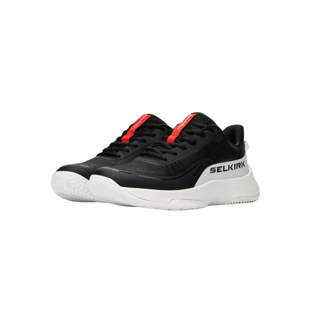 Selkirk Sport men’s CourtStrike Pro pickleball shoes with lace-up closure, cushioned sole, and low-cut athletic design, shown as a pair.