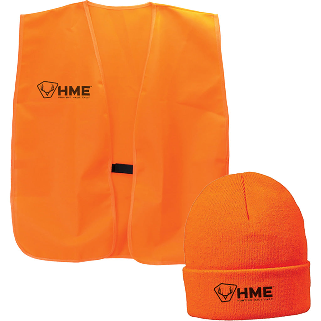 HME Orange Vest & Beanie Combo - Front View