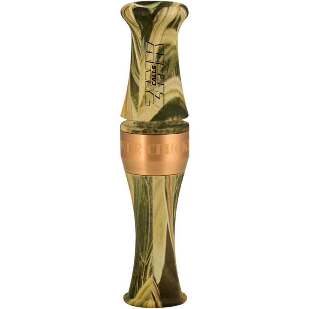Zink Calls Zink PC-1 Goose Call Poly Single in Mossy Oak Bottomlands Camo - Front View