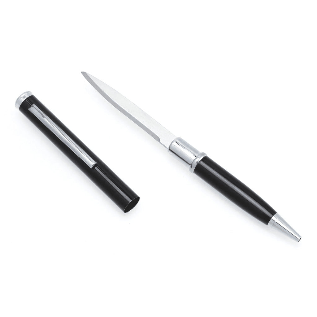 CobraTec Pen Knife in Fixed Blade Black - Front View
