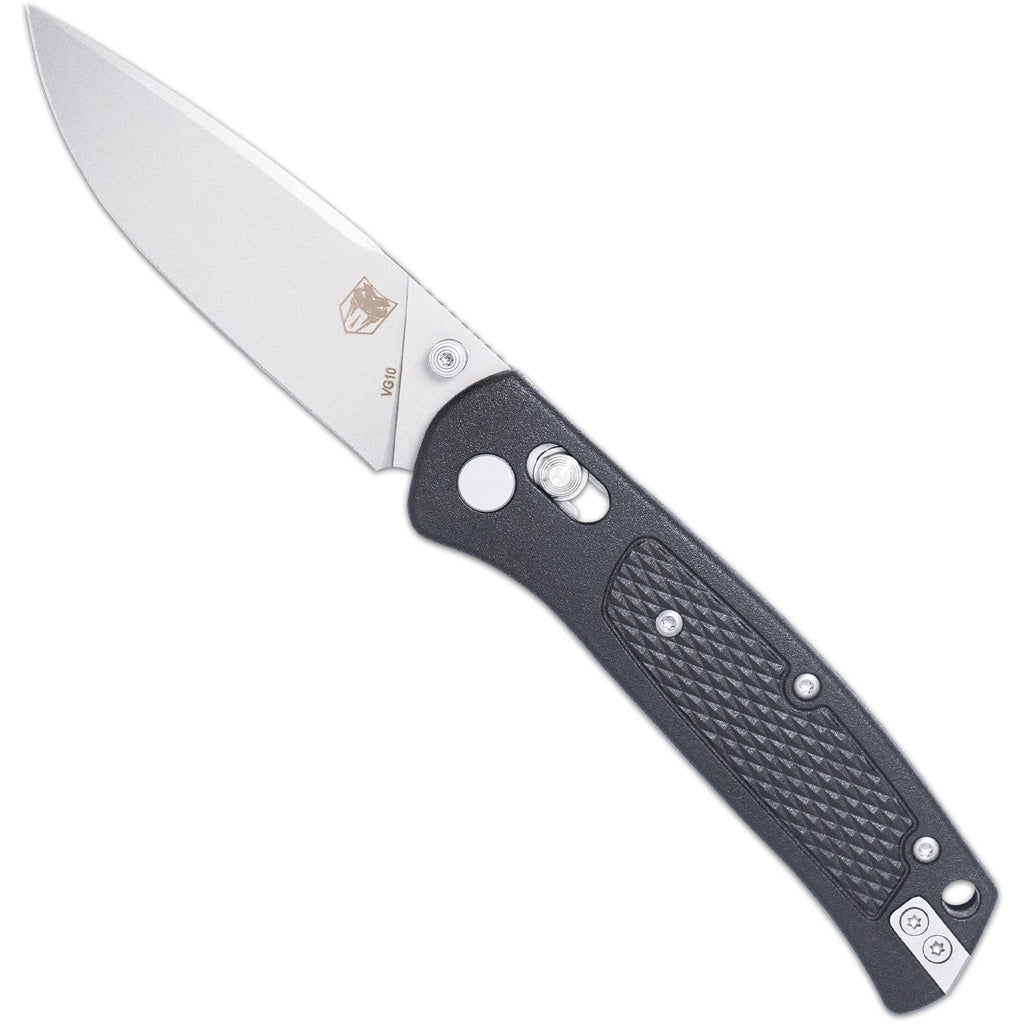 CobraTec EDC Scout Grivory Bar Lock Knife in Black - Front View