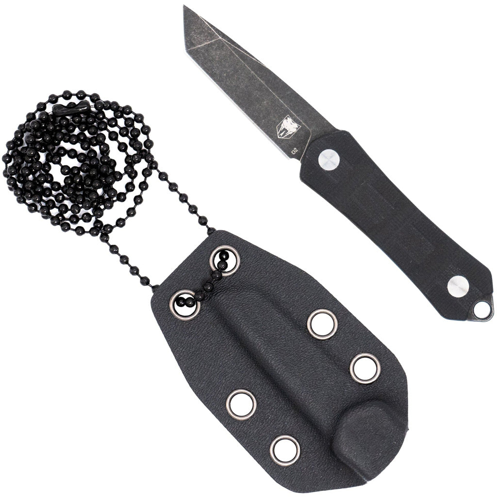 CobraTec Guardian Neck Knife Tanto Blade - Front View