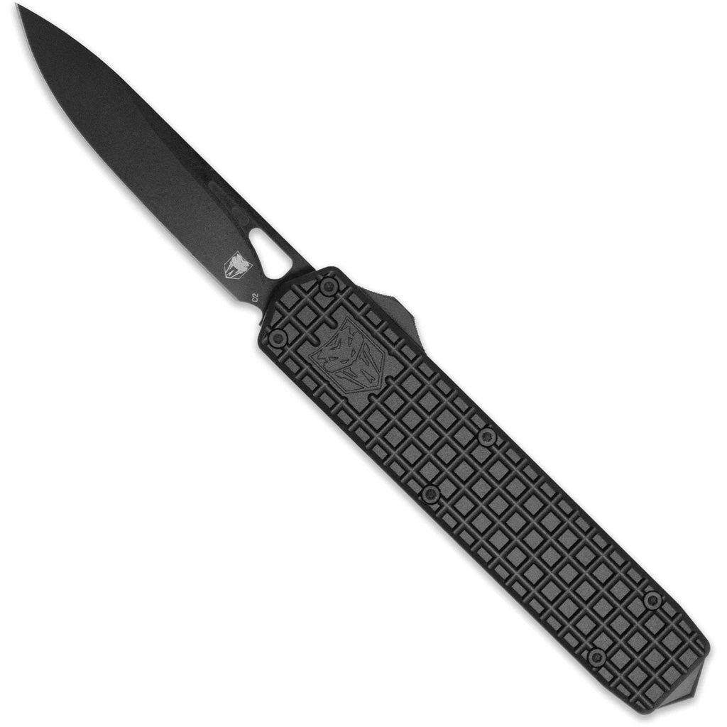CobraTec Medium Black Mamba OTF Knife - Front View
