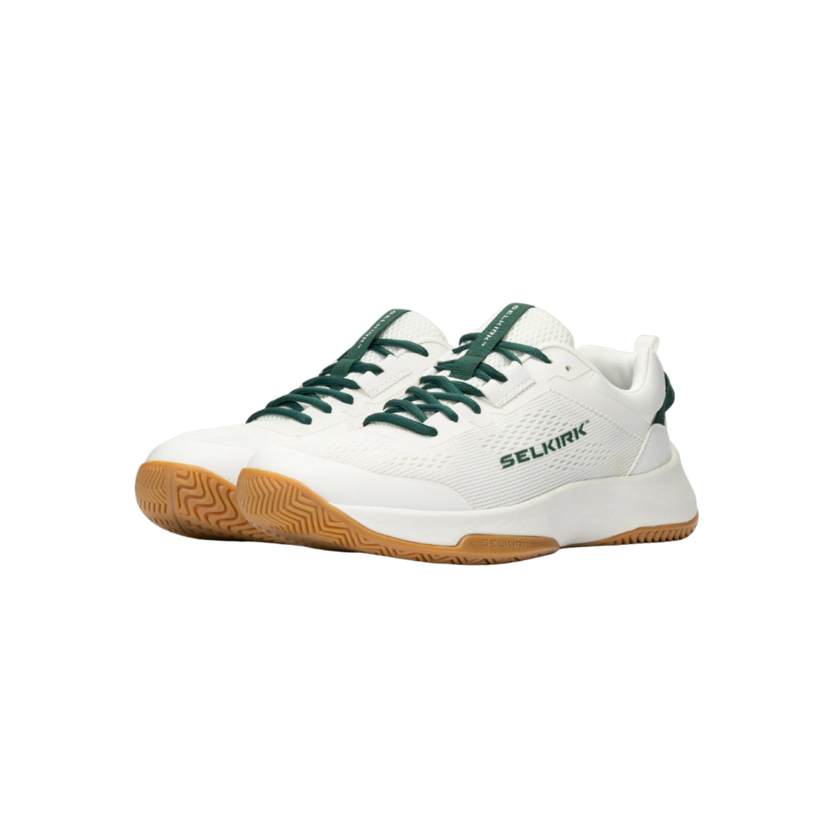 Selkirk Sport men’s CourtStrike pickleball shoes with lace-up closure, cushioned sole, and low-profile athletic design, shown as a pair.