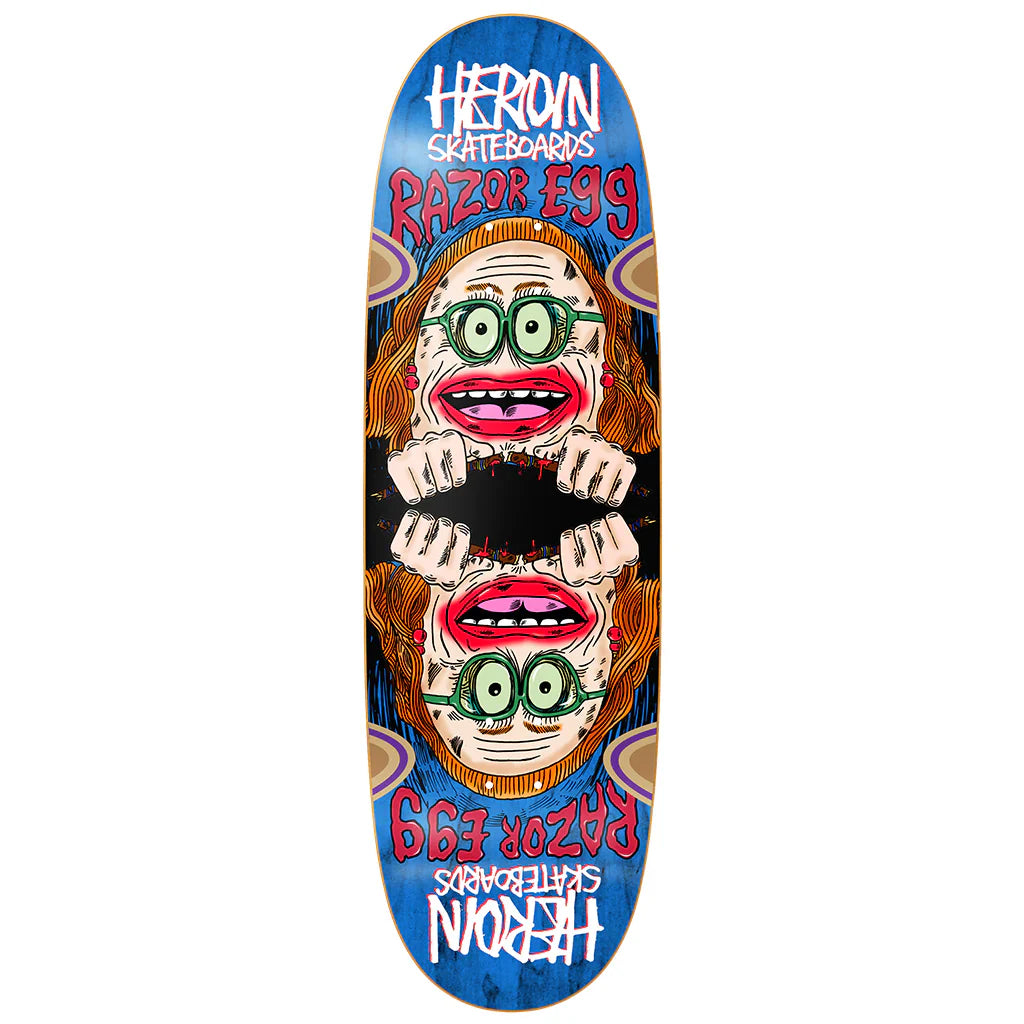 Heroin Auntie Razor Egg Skateboard Deck - 9.75″
