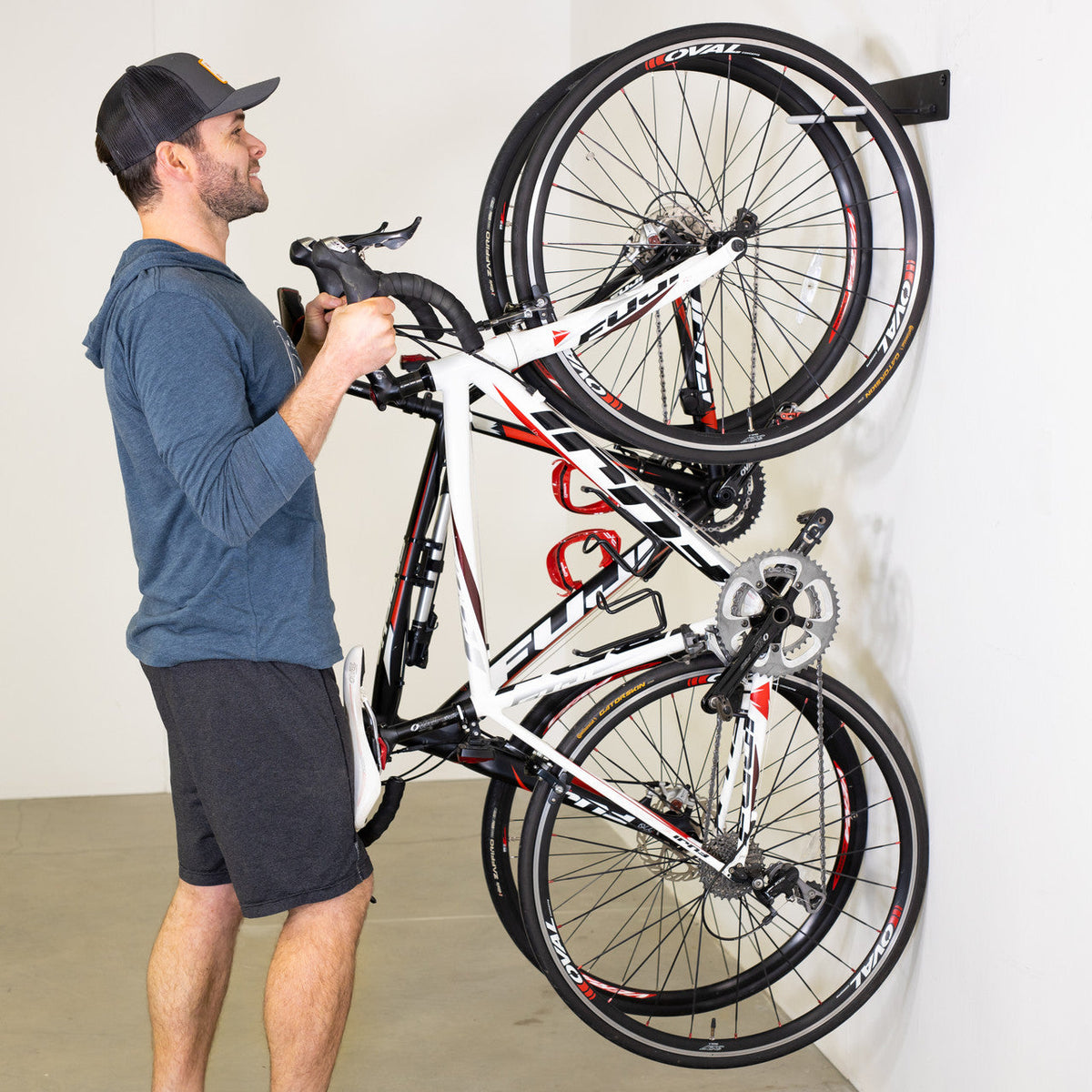 Blackstone Wall Mounted Bike Storage Rack | 2 Bikes | Black