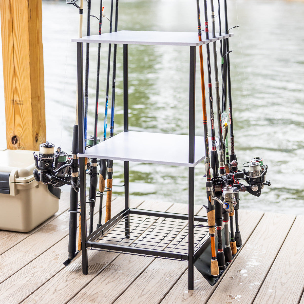 Tarpon Fishing Pole Stand | Holds up to 10 Rods