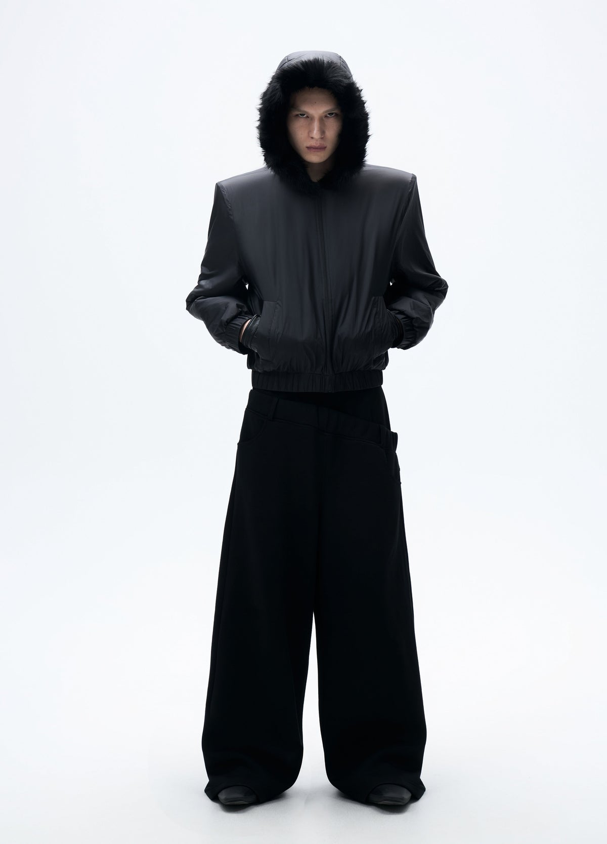 25FW FUR HOODED PUFFER JACKET