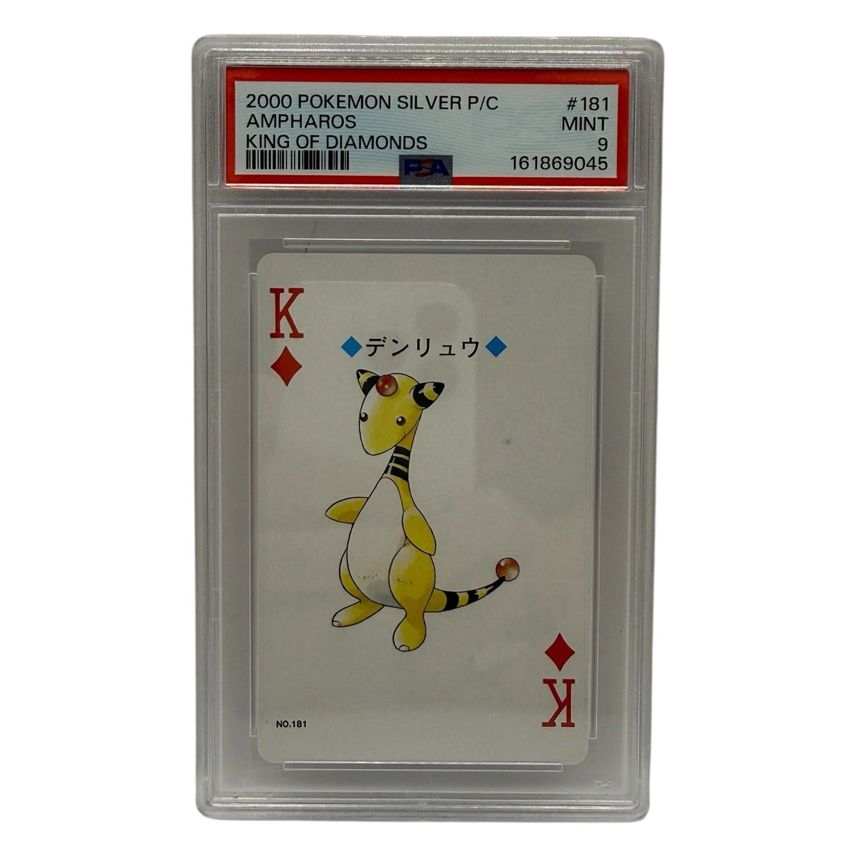 2000 Pokémon Silver Playing Cards Ampharos King of Diamonds #181 PSA 9 MINT
