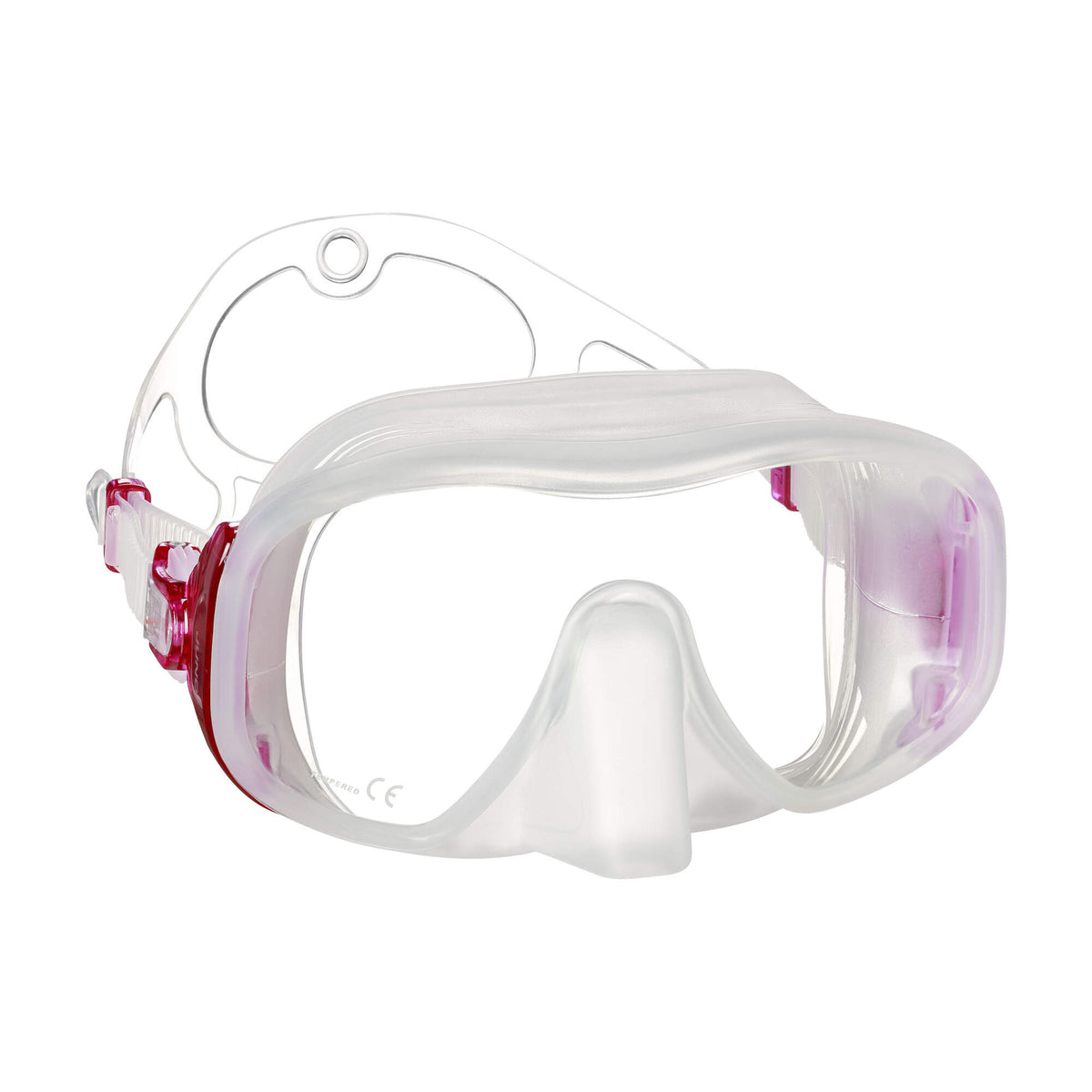 Mares Juno Frameless Diving Mask in Pink/Clear - front view