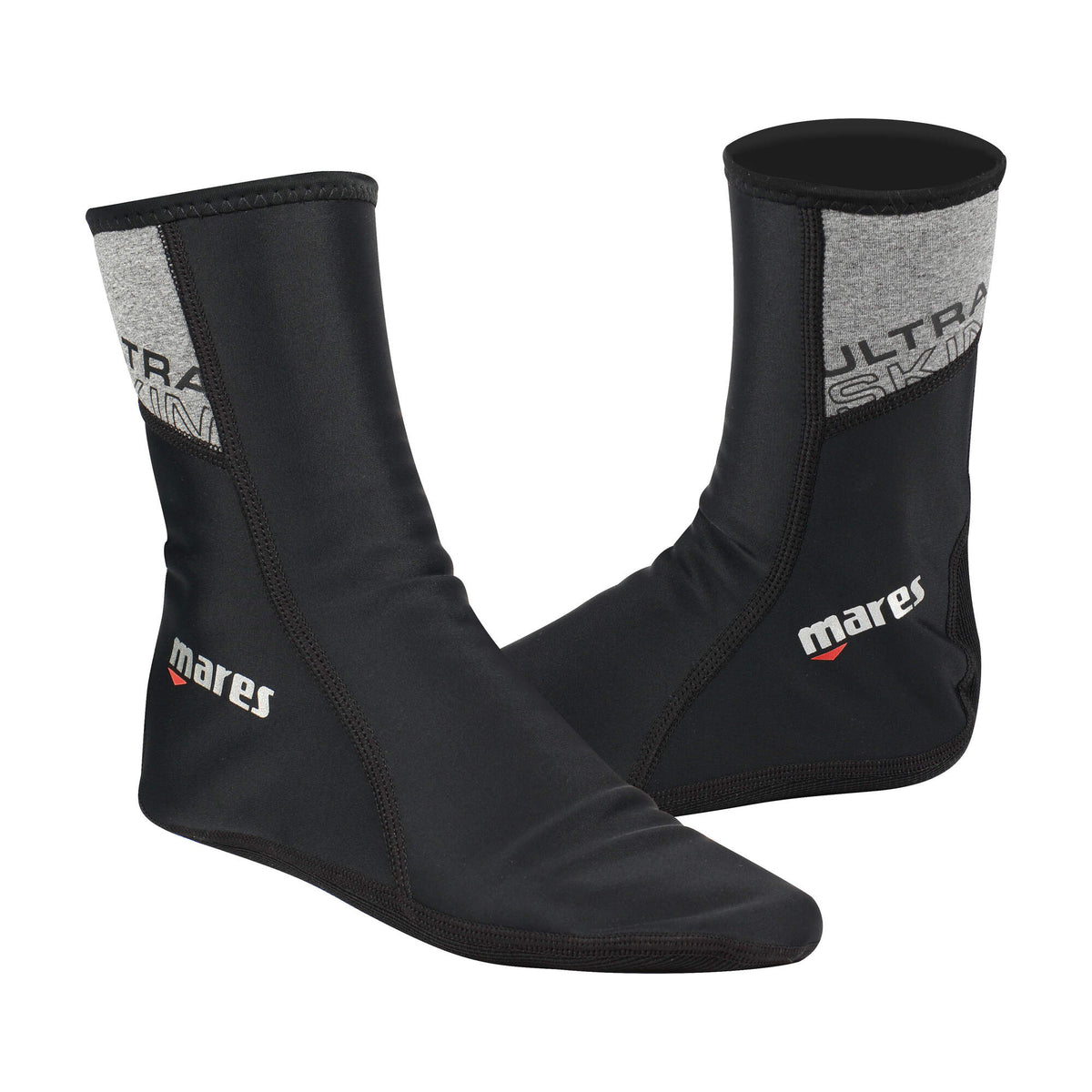 Mares Ultra Skin Dive Socks, Black/Grey in Black/Grey - front view